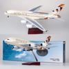 1/160 Scale Airplane 50.5cm A380 Etihad Airways Model With Light and Wheel Resin Plane Model Ornament Display Collection Gift
