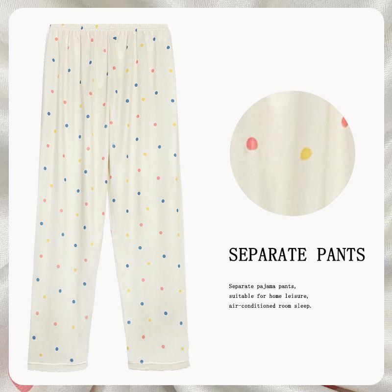 Spring/Summer Retro Floral Print Pajama Pants - Women's Korean Style, Suitable for Casual Wear, Loose Fit, Ideal for Spring and Autumn.