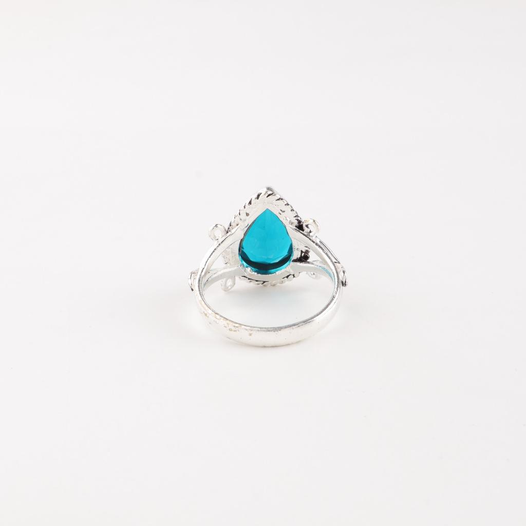 Blue Apatite Gemstone 925 Sterling Silver Jewelry Handmade March Birthstone Ring RR-57-1