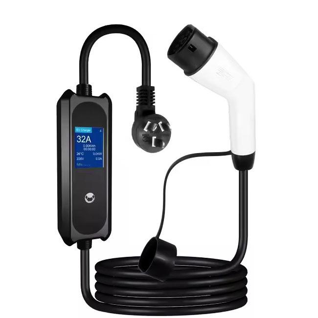 Tesla Portable EV Charging Gun with Large Display & Multi-Gear Current Switching