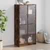 VidaXL High Buffet with Doors Smoked Oak 68x37x142 Cm Engineered Wood, Sideboard, High Storage Cabinet, 3295861