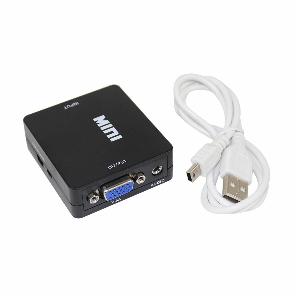 Portable HD 1080P HD To VGA Converter With Audio VGA2HD Video Box Adapter For Computer HDTV Projector For DVD PS3