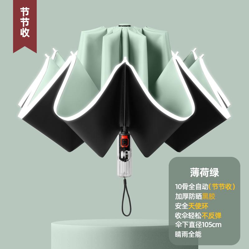 Fully automatic three-fold joint closing machine, hemming reflective strip reverse vinyl umbrella folding umbrella