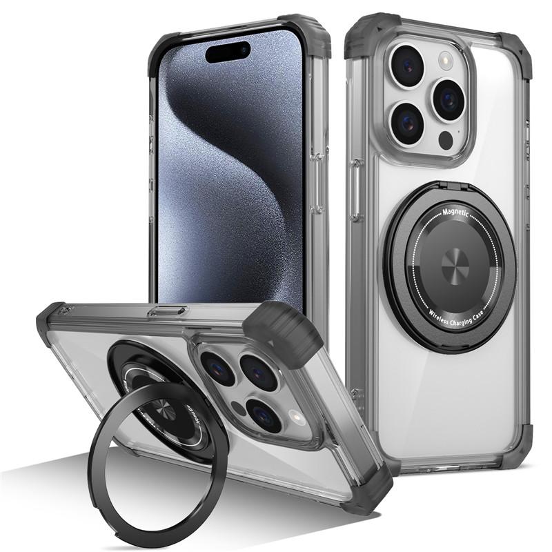 Transparent Magnetic Ring for Magsafe Wireless Charge Cases for IPhone 17 Air 16 Plus 15 14 13 12 11 Pro Max Shockproof Cover