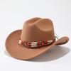 European, American and Western cowboy hats, fashionable and simple woolen top hats, retro chains, ethnic style men's and women's jazz hats