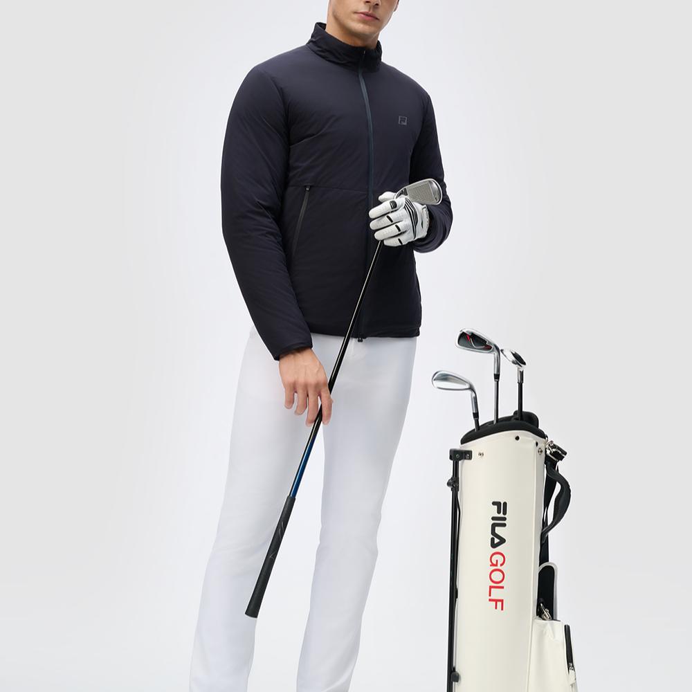 Fila Golf Series Comfortable Zip Warm Long Sleeve Down Jacket Men Outerwear Legendary-Blue A11M445916F-NV