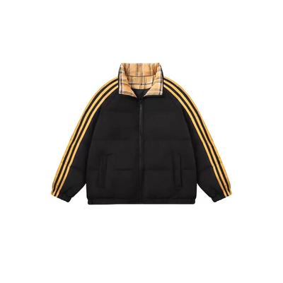 New Splicing Striped Down Cotton Clothes Women's Winter Coat Korean Version Loose Thickened Bread Clothes