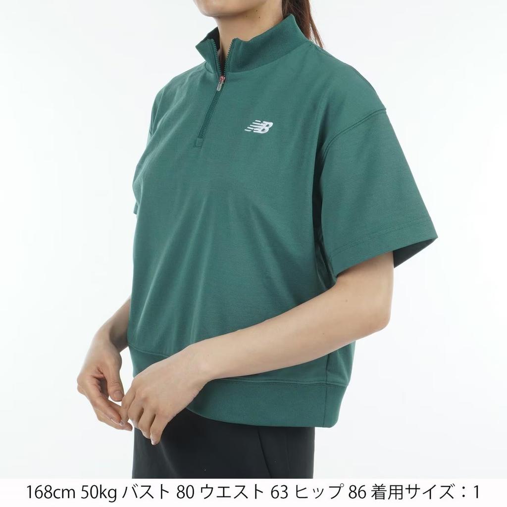 New Balance Short Sleeve Mock Neck Sweatshirt Fits All Golf Size 1 Women's (Stretchable, Teams) / 012-5164501 182_Khaki [M]