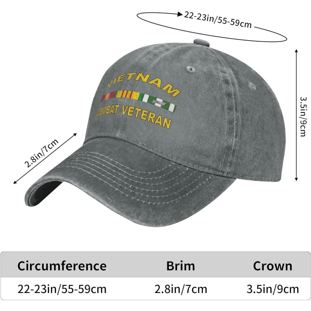Vietnam Combat Veteran Hat Adjustable Cowboy Baseball Cap For Men Women Trucker Cap