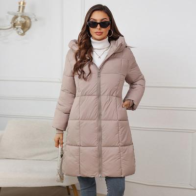 Winter Women's Design Mid-length Cotton-padded Jacket  Warm Thicken Slim Hooded Zipper Windproof Parkas Coat