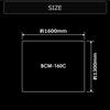 Bauhutte Desk and Chair Carpet Width 160cm X Depth Thickness Mat, Type, 130cm, BCM-160C-BK, Black, 1.1cm