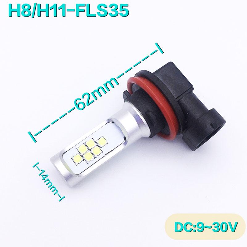 2Pcs H11 H8 Led Bulb Led Flash Strobe Blinking Car Fog Light 1400LM 6000K White 12V 24V DRL Auto Lamp Bulbs