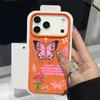 Colored Butterfly Printed Phone Case For iPhone 17e 17 Pro 16 15 14 13 Pro Max 16e 11 Shockproof Soft TPU Leather Texture Cover