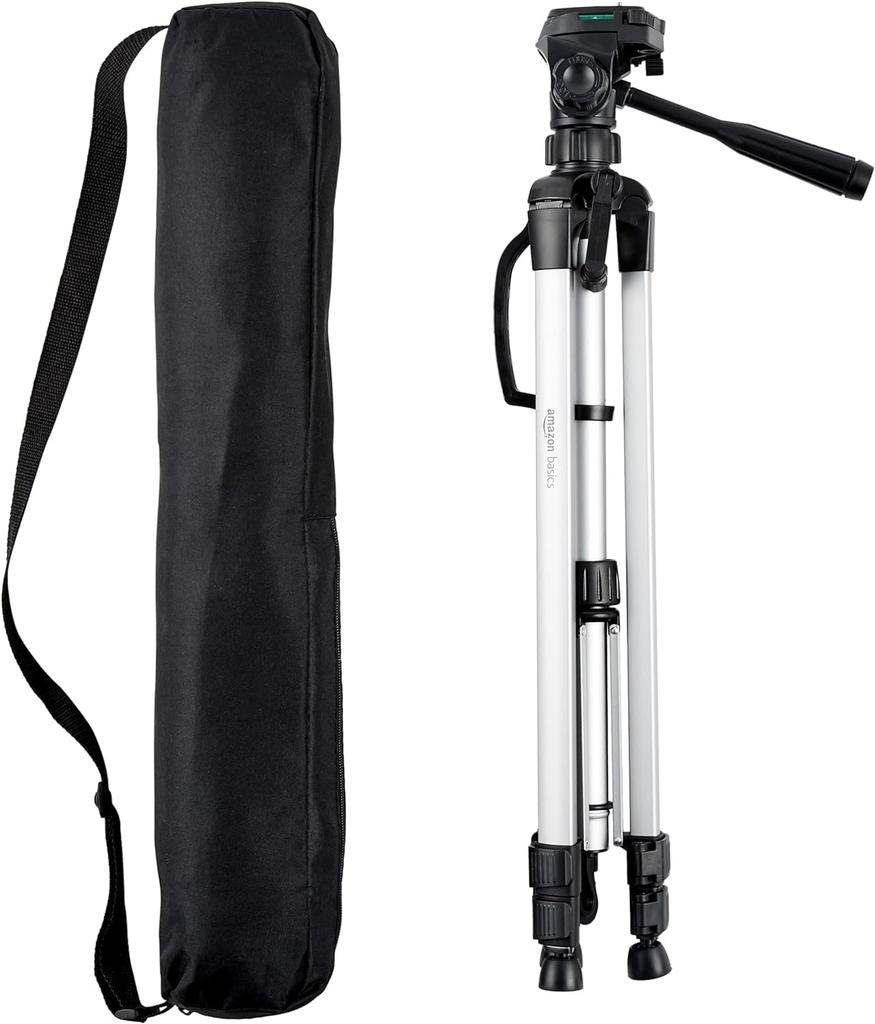 Amazon Basic Lightweight Tripod for Camera Height Carrying Bag Black (Total 152.4cm, Included)