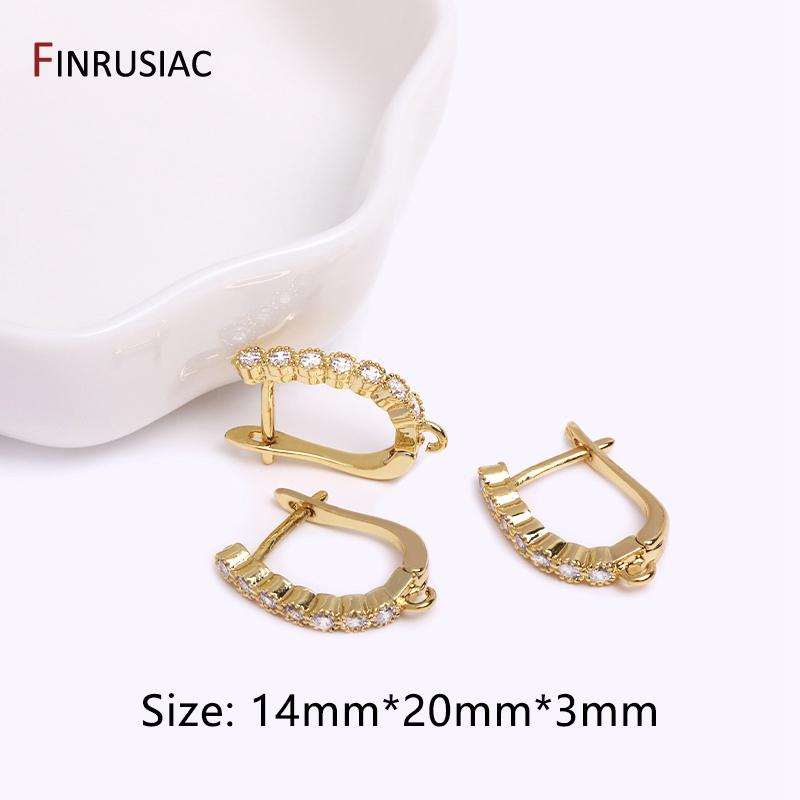 Rhodium/18K Gold Plated Zircon Earring Hooks Earring Making Supplies DIY Women Earring Jewelry Making Accessories Wholesale