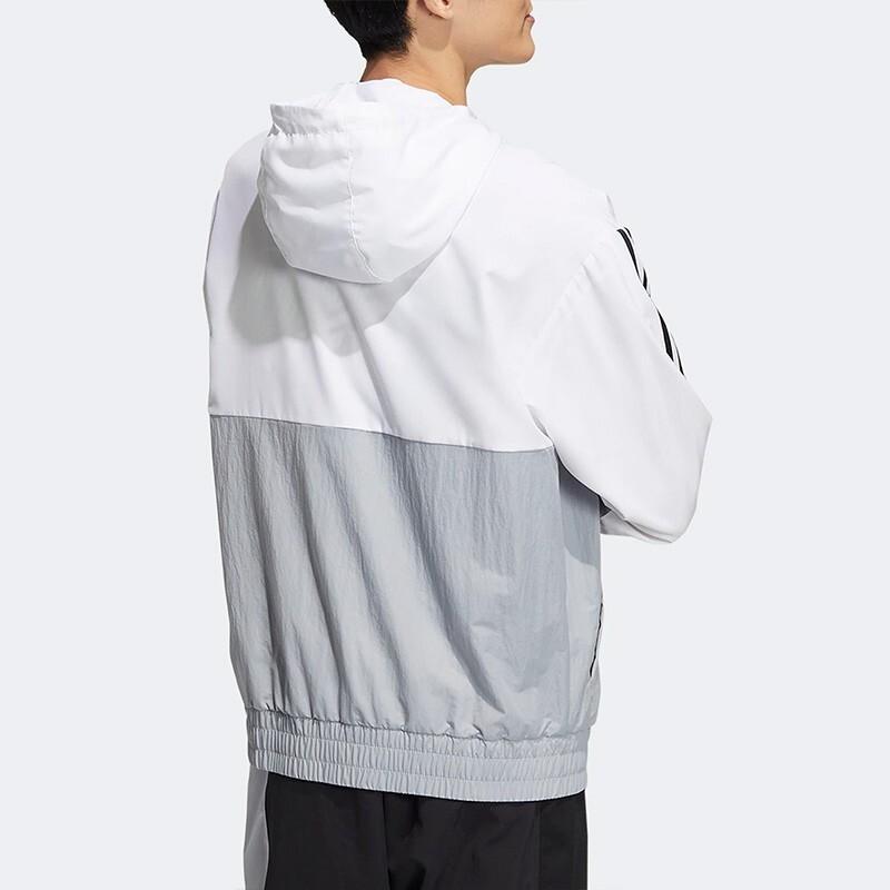 adidas U Essential Woven Color-Block Stripe Jacket Men Jackets White HN2423