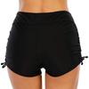 Women's Solid Color Bottom Up Light Proof  Motion Yoga Drawstring Swimming Trunk