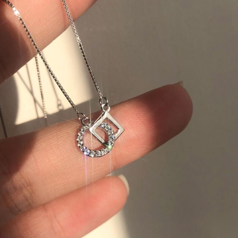 Silver Plated Minimalist Necklace Pendant Collarbone Chain For Women Elegant Layering Chain Jewelry Gift