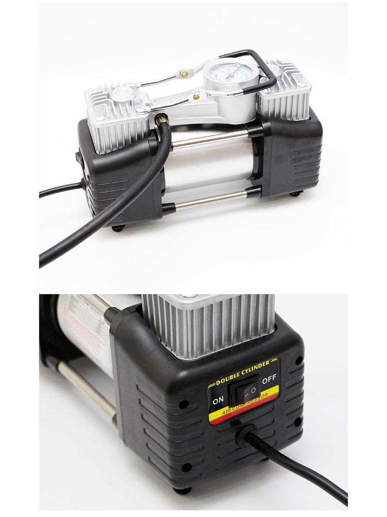 Dual Cylinder Metal Tire Inflatable Pump with 220V National Standard Plug