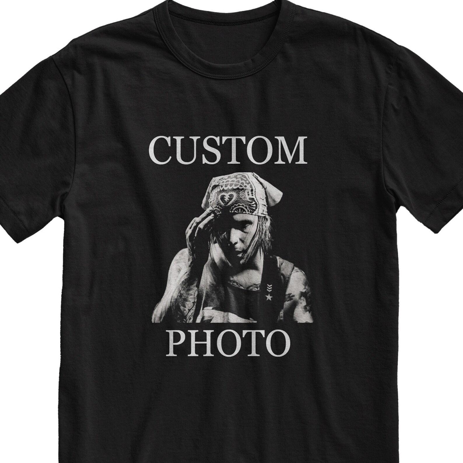 Custom Photo and Text T-Shirt, Personalized Graphic Tee M