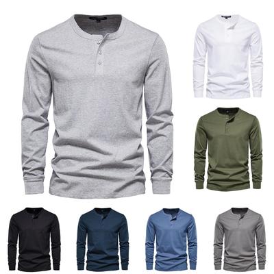 Lässiges Herren-T-Shirt mit Rundhalsausschnitt und langen Ärmeln. Slim-Sport-Bottom-Shirt-Oberteil für Herren