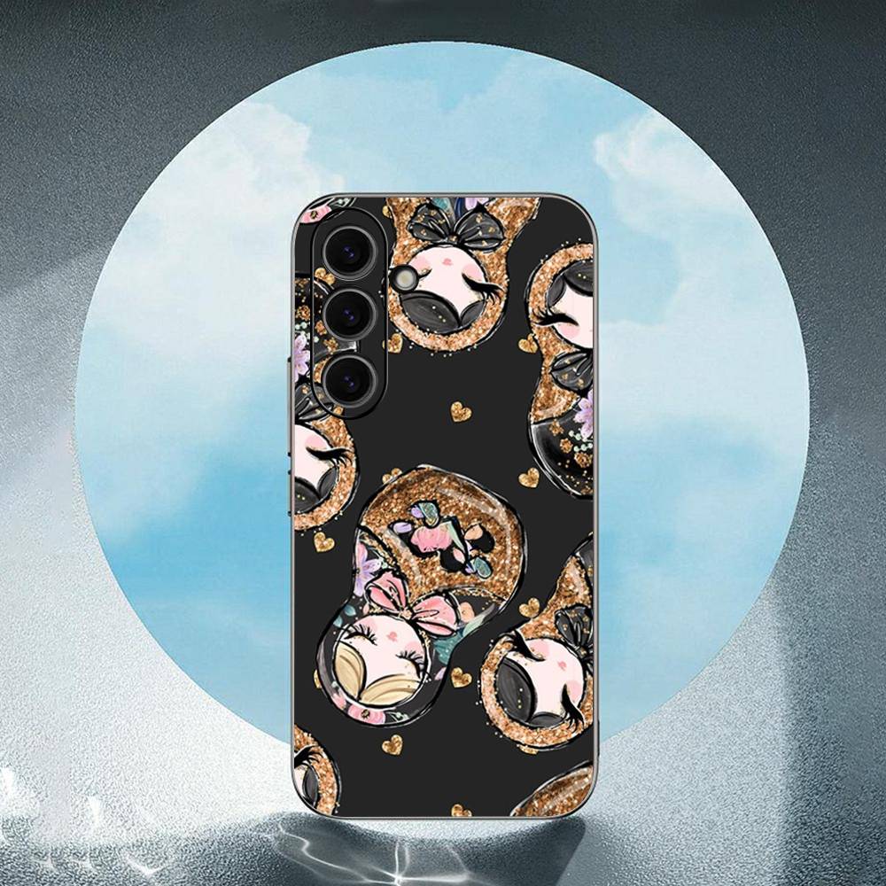 Russian Dolls Matryoshka For Samsung Galaxy S23 S24 S25 Ultra S22 Plus S21 Black Soft Case Waterproof Soft Case