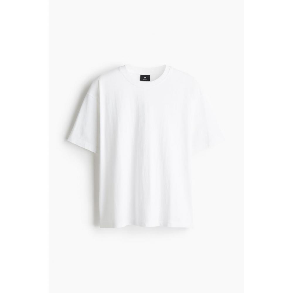 H M Oversized FiT CoTTon T sHirT wHiTe