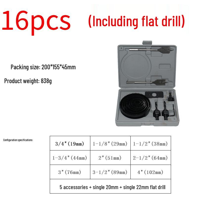 Woodworking Hole Saw Set for Drilling Gypsum Board and Plastic