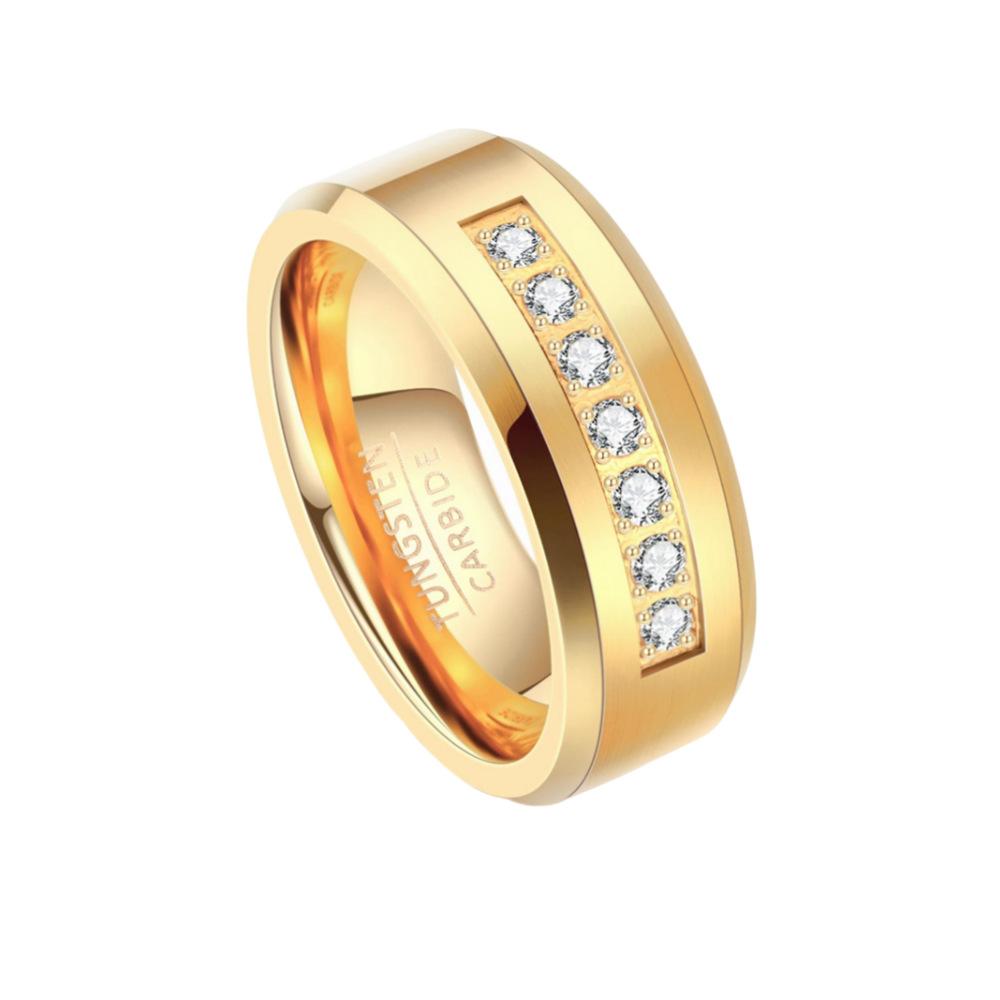 1Pcs stainless steel ring stainless steel couple s zirconia ring jewelry 7 золотой