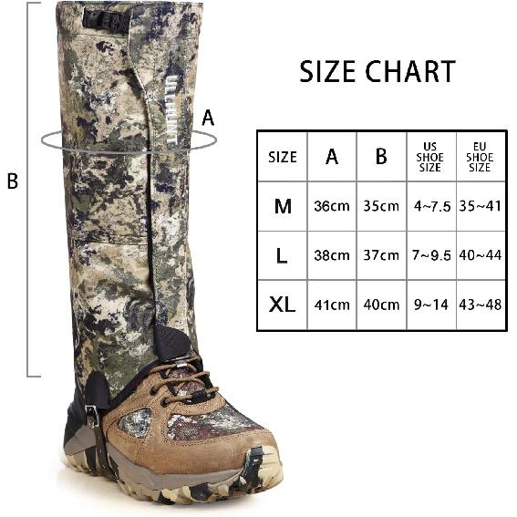 UIIHUNT Hunting Gaiters Leg Gaiters: High-Performance Hunting Boot Gaiters, Waterproof Hiking Gaiters with Upgraded Rubber