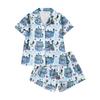 Children's Home Clothes Pajamas Set Short-sleeved Top Shorts Two-piece Set Outer Wear Play Cardigan Clothes