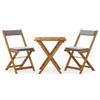 VidaXL Ensemble de bistro pliable 3 pcs avec coussins Acacia solide , ensemble de meubles, table et chaises d'extérieur, 319705