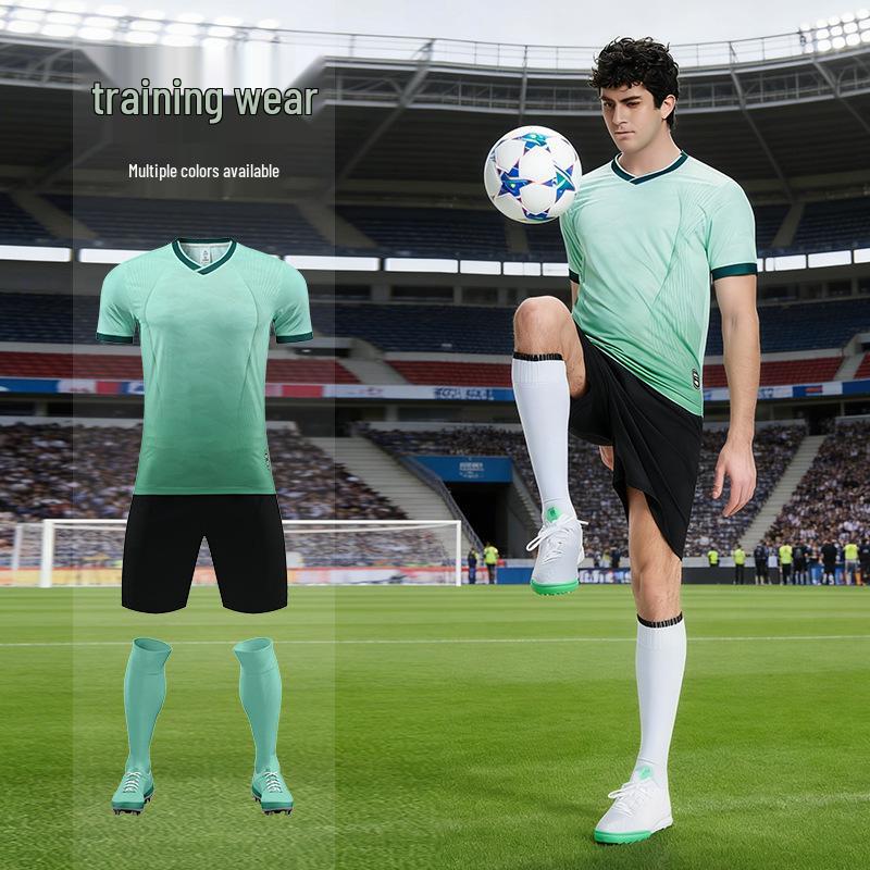 Children's and Men's Football Team Kit - Short Sleeve Sports Jersey and Training Set