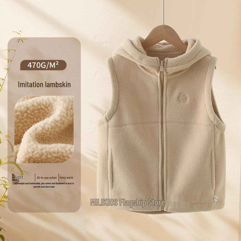 Kid's Fleece Hooded Vest - Autumn/Winter Style for Boys & Girls
