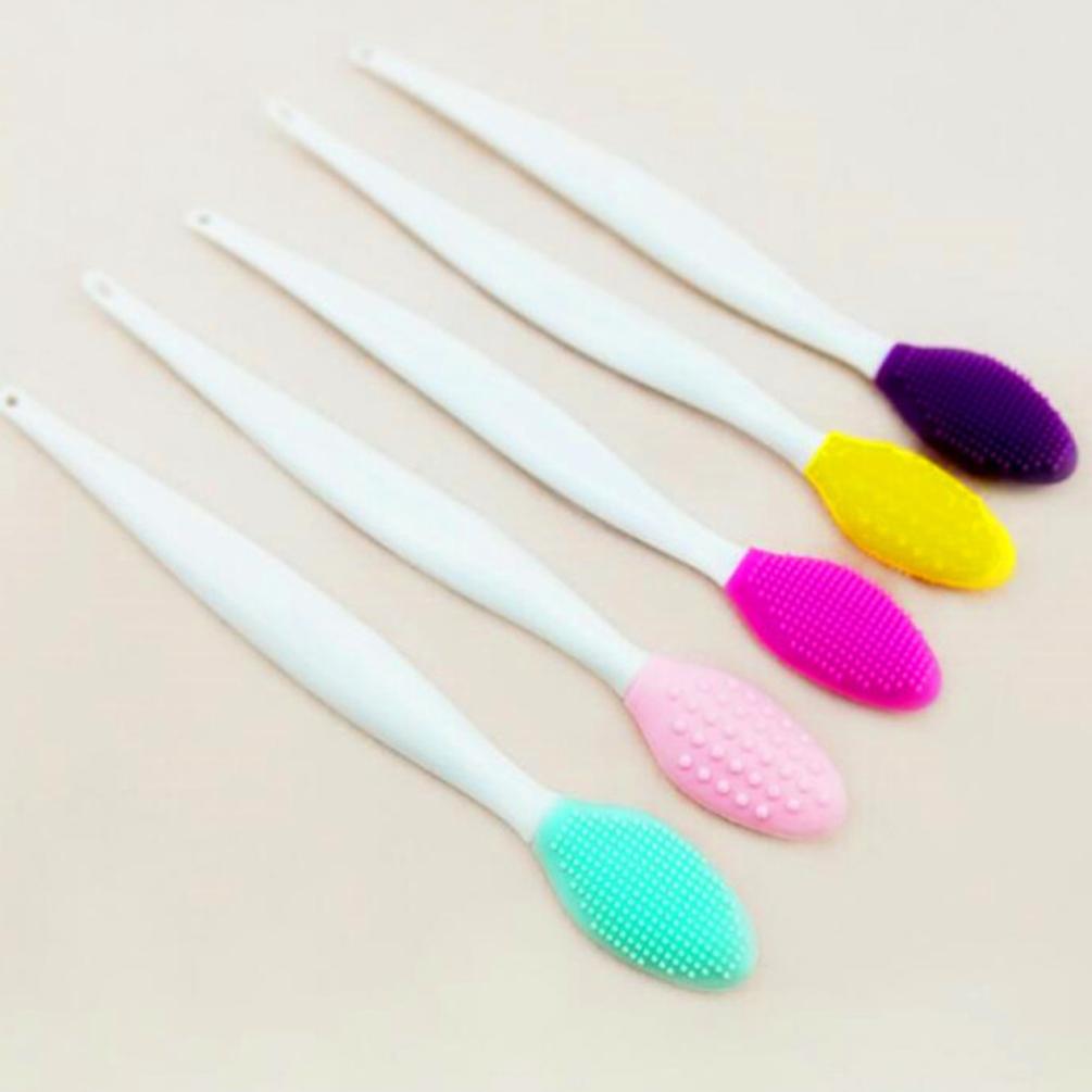 1Pc Wash Face Brush Remove Blackheads Brush Silicone Two-sided Nose Brush Exfoliating Clean Brush Tool