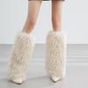 Fellimitat Lockiges Flauschiges Beinwärmer 40cm Knielang Mädchen Socken Warmer Knieschutz Spicy Girls