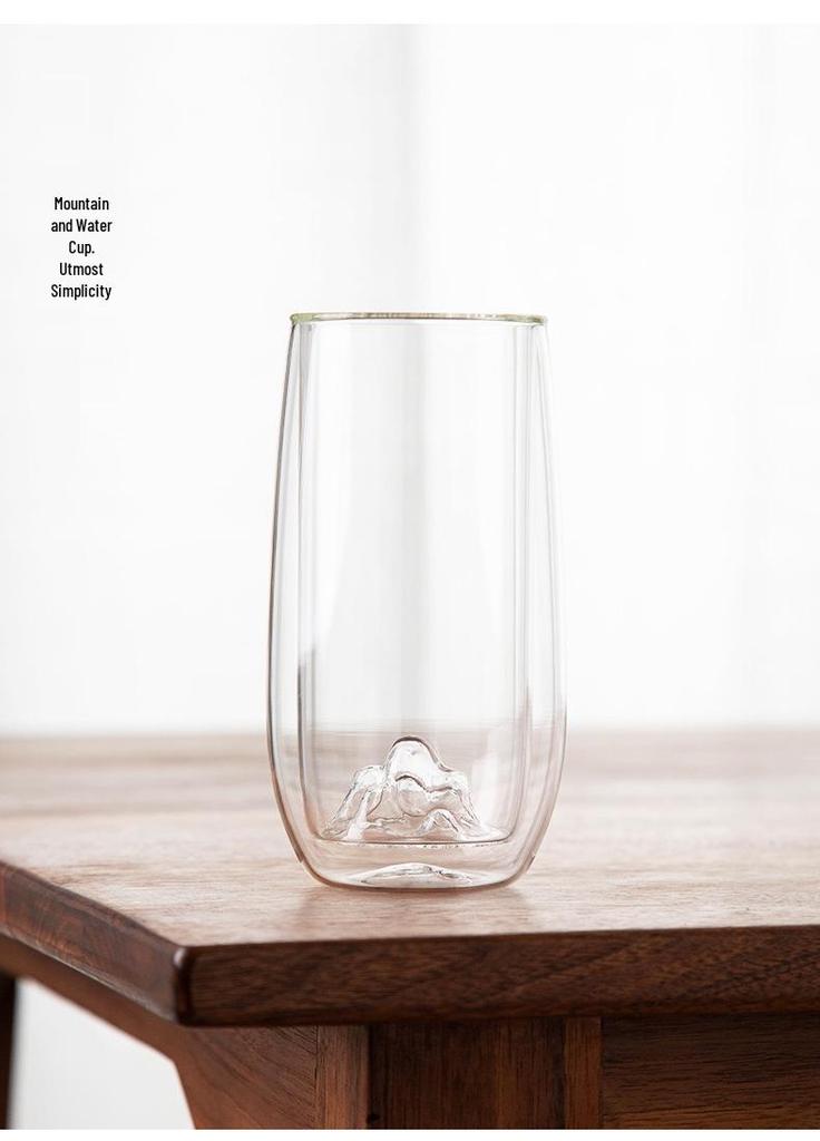 Guan Shan Double-Layer High Borosilicate Irregular Glass Cup