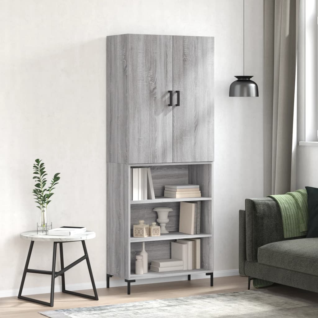 Highboard Gray Sonoma 69.5 x 34 x 180 cm Particleboard