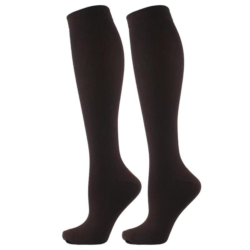 Stretchy Compression Socks Solid Color Leg Support Knee Sock Fashion Pain Relief  Women Men