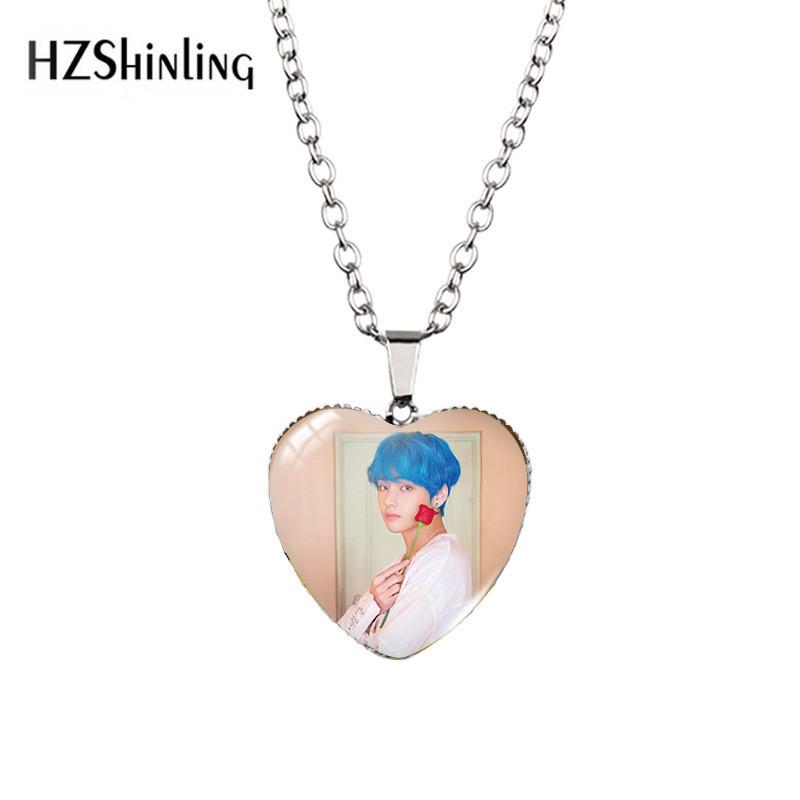 Fashionable Heart Shaped Bts Necklace Pendant With Alloy Metal And Elegant Design