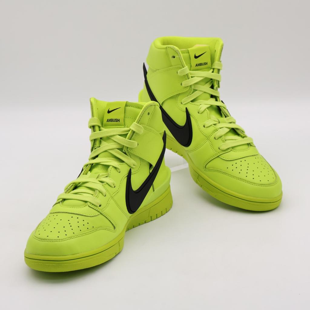 CU7544-300 Nike Dunk High AMBUSH Flash Lime Atmic Green Black (Men's)