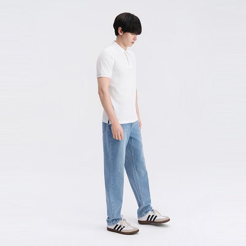 GXG Men's Cooling Distressed Vintage Wash Slim Straight Jeans