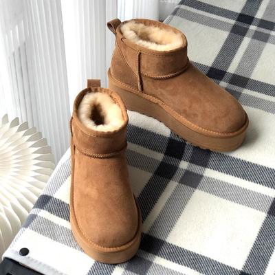 Star with the Same 2025 Autumn and Winter New Thick-soled Snow Boots Women's Fur Integrated Short Tube Winter Non-slip Thickened Hair