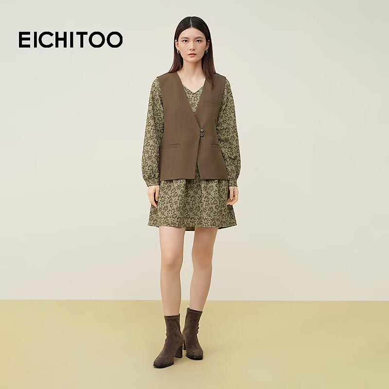 EICHITOO Women s Retro Floral Two-Piece Dress S
