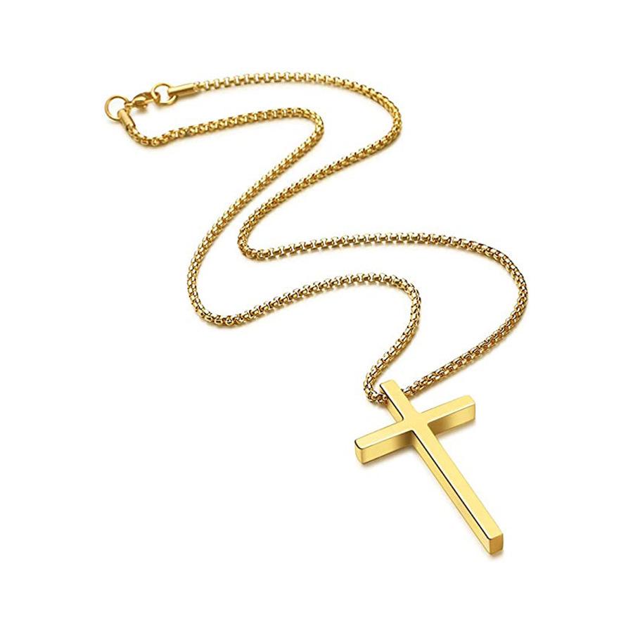 Stainless Steel Hip Hop Cross Necklace - Valentine s Gift for Boyfriend Stainless Steel