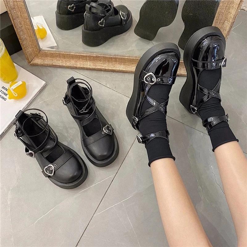 Comemore Spring Summer 2026 Trend Women Platform Thick Bottom Ladies Kawaii Cosplay Mary Jane Shoe Sweet Cute Lolita Shoes Pumps