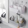 Étagère de Salle de Bain en Plastique Étagère de Rangement Organisateur de Douche Panier de Rangement pour Cosmétiques Support Mural Design à Vidange Support sans Perçage