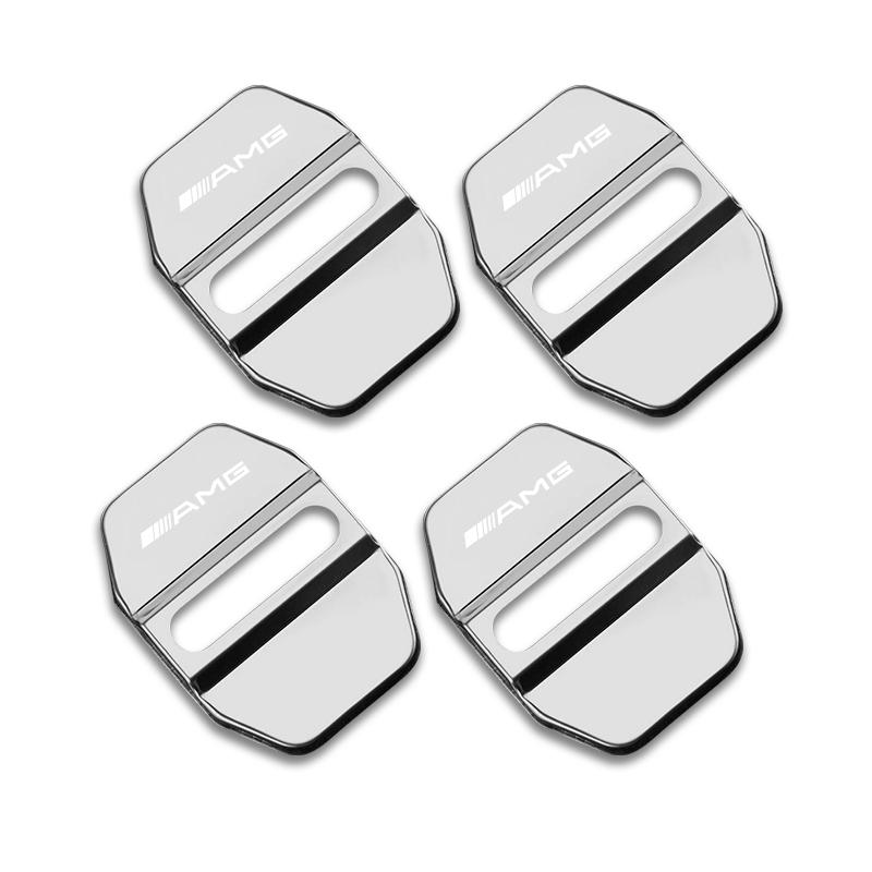 4Pcs Car Door Lock Buckle Cover Protective Case Stickers For Mercedes Benz AMG W213 W206 W205 W204 W212 W203 W223 W246 W222 W169