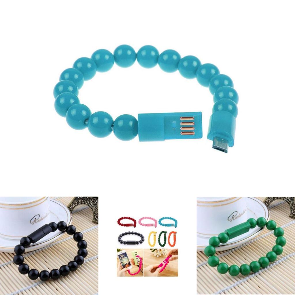 Beads Usb Bracelet Charging Data Sync Cable For Iphone 5g 6g Android