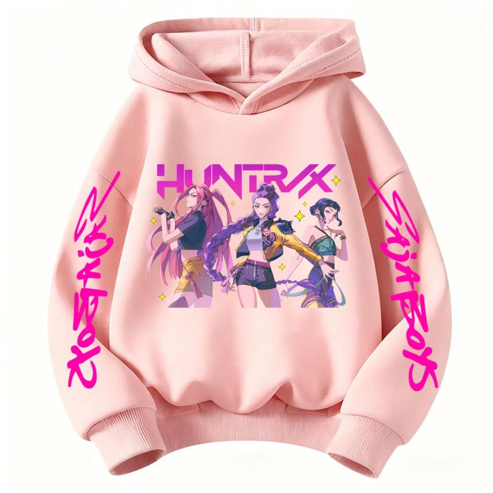 Korean KPop Devil Hunter Children's Hoodie Girls' Clothing Fashion Sweet Wind Boys' Clothing Autumn and Winter Warm Childre